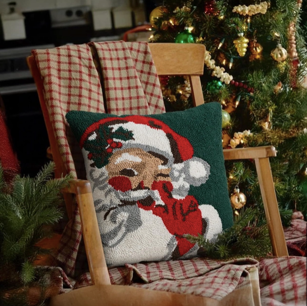 Housse de coussin bouclette Santa