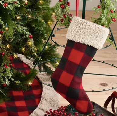 Chaussette de Noël tartan doux