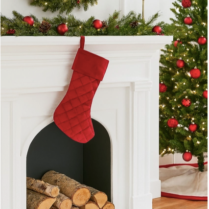 Chaussette de Noël matelassé en velours