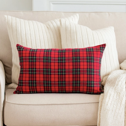 Housse de coussin tartan