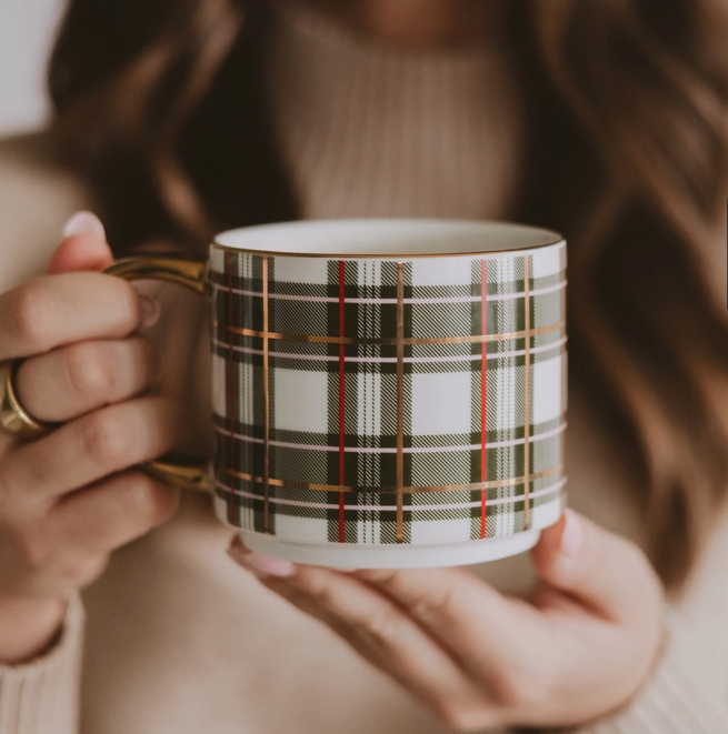 Mug tartan vintage