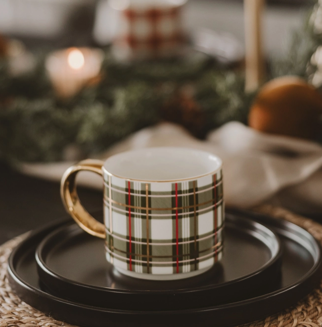 Mug tartan vintage