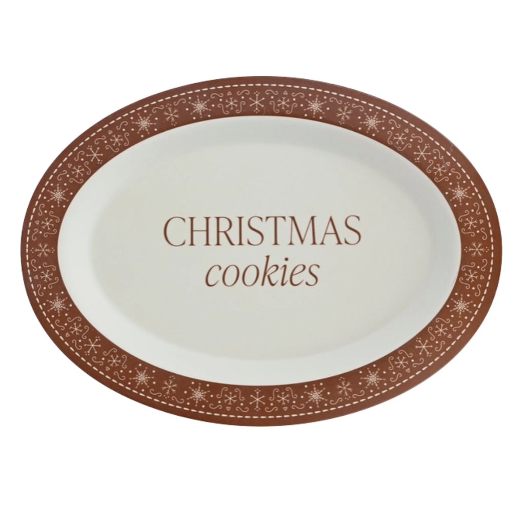 Plateau de biscuits ovales en pain d'épices