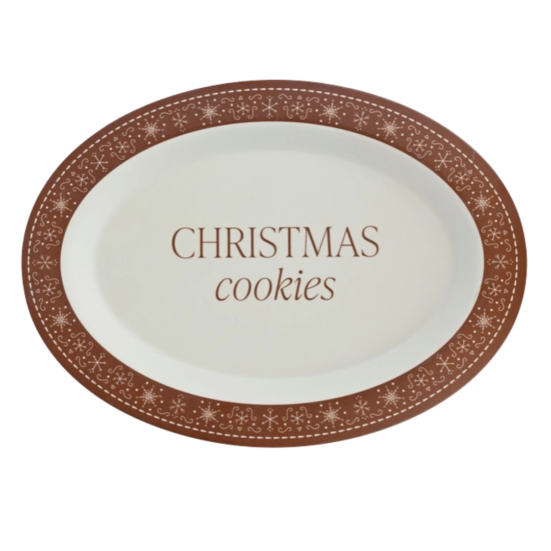 Plateau de biscuits ovales en pain d'épices