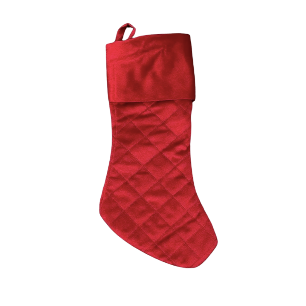 Chaussette de Noël matelassé en velours